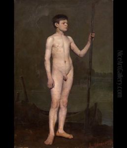 Boy With An Oar by Alexander Nikranovich Novoskoltsev