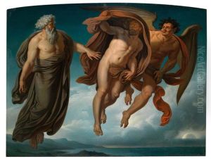The Earth Spirit Attempts To Free Adam From The Devil by Janos Novotny
