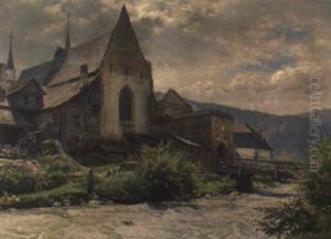Vor Dem Schroder-thor In Over-wolz, Obersteiermark by Anton Nowak