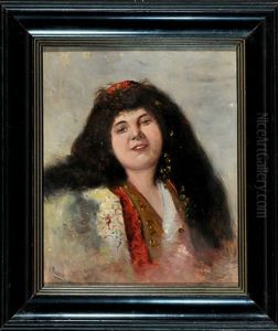 Portrait Einer Dame Mit Langem Braunem Haar Portrait Einer Dame Mit Langem Braunem Haar