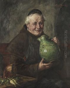 A Monk With A Beer Jug A Monk With A Beer Jug
