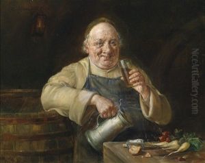 Monch Bei Der Brotzeit by Ernst Nowak