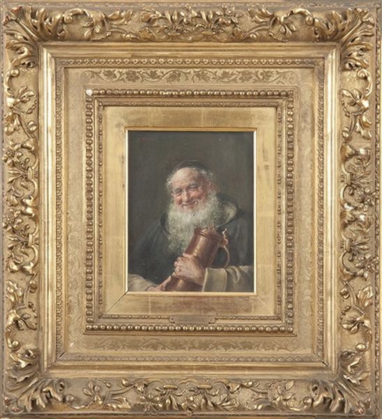 Portrait Eines Zechenden Monchs (+ Another, Similar; Pair) - view 1