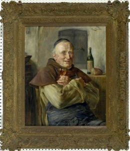 Bruder Kellermeister Mit Weinglas
