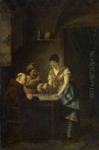 Monch Und Landsknecht In Der Schanke