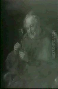 A Cardinal With A Glass Of Wine