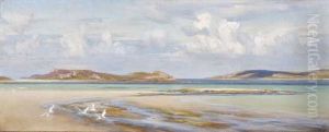 A Sunny Beach Scene by Arthur Trevithin Nowell