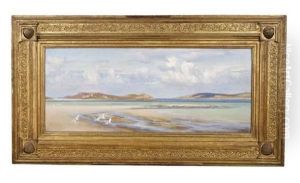 A Sunny Beach Scene by Arthur Trevithin Nowell