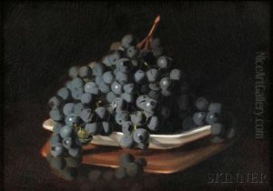 Purple Grapes In A White Dish Purple Grapes In A White Dish