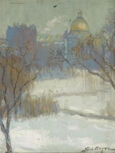 Boston Commons In Winter by George L. Noyes