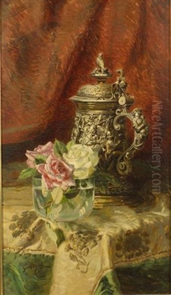 Still Life With Roses And Silver Tankard - view 1
