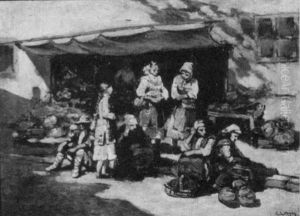 Spanish Market Scene by George L. Noyes