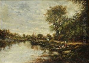 Lavandieres Au Bord D'une Riviere