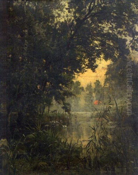 Coucher De Soleil Sur La Mare Aux Canards - view 1