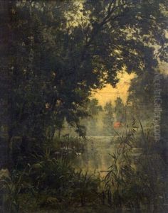 Coucher De Soleil Sur La Mare Aux Canards by Alexandre Nozal