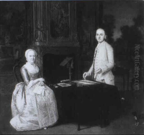 Couple In An Interior Experimenting With An Optica - view 1