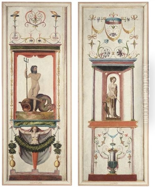 Mythological Friezes Of Neptune And Juno (pair) - view 1
