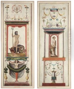 Mythological Friezes Of Neptune And Juno (pair) by (Antonio del Nunziata) Toto