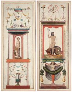 Neptune (+ Juno; Pair Of Mythological Friezes) by (Antonio del Nunziata) Toto