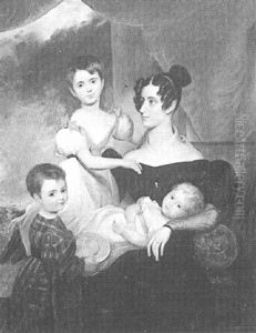 Portrait Of A Mother With Her Three Children by Benjamin F. Nutting