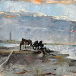 View Of Skagen Lighthouse by Gustav Oscar Bjorck