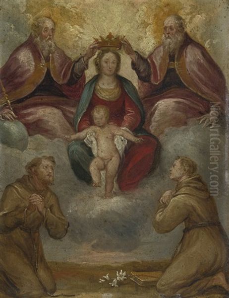 Madonna And Child Crowned By The Trinity And Adored By Franciscan Saints - view 1