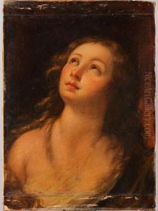 Jeune Fille Les Yeux Tournes Vers Le Ciel