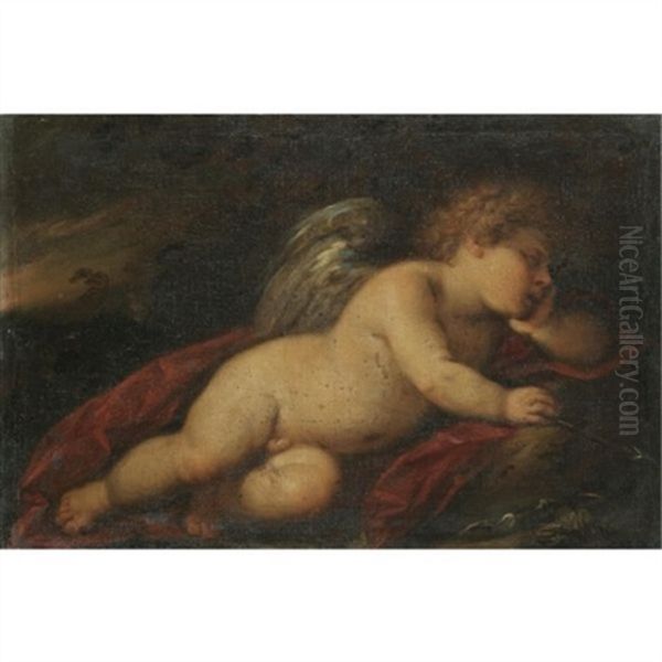 Cupid Sleeping In A Landscape - view 1