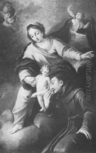 Madonna And Child With Saint Francis And An Angel Madonna And Child With Saint Francis And An Angel
