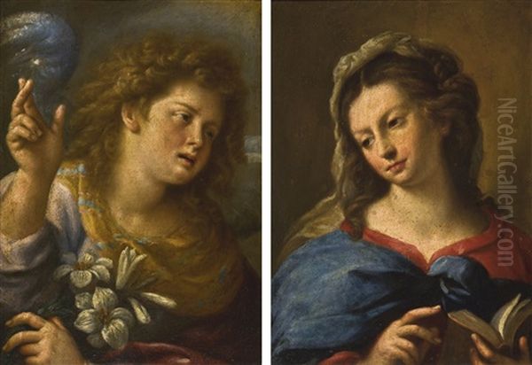 The Angel Of The Annunciation; The Madonna Annunciate by Giuseppe Nuvolone