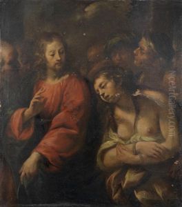 Christ And The Woman Taken In Adultery Unframed