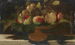 Peaches, Grapes And Apples On A Tazza Peaches, Grapes And Apples On A Tazza