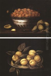 Piatto Di Albicocche (+ Coppa Di Fragole Con Prugne Sul Piano; 2 Works)
