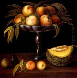 Alzata Con Pesche, Zucca E Fichi
