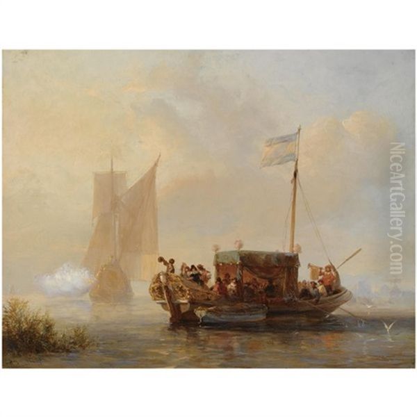 Ceremonial Ships On A Waterway - view 1