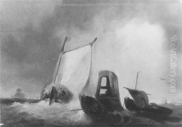 Fischerboote Auf Bewegter See - view 1