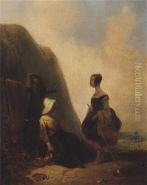 Ladies Resting On A Coastal Path - view 1