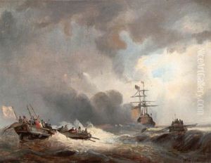 Marine. Ruderboote Auf Dem Weg Sum Admiralsschiff Marine. Ruderboote Auf Dem Weg Sum Admiralsschiff