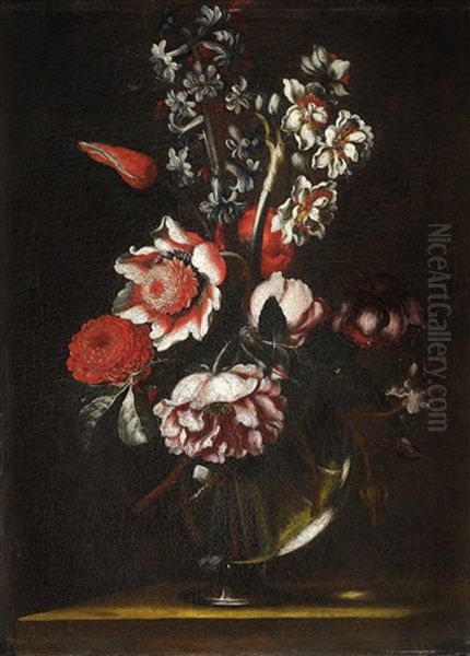 Blumen In Einer Glasernen Vase - view 1
