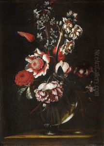 Blumen In Einer Glasernen Vase