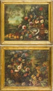 Blomsterstilleben (pair) by Mario Nuzzi Mario Dei Fiori