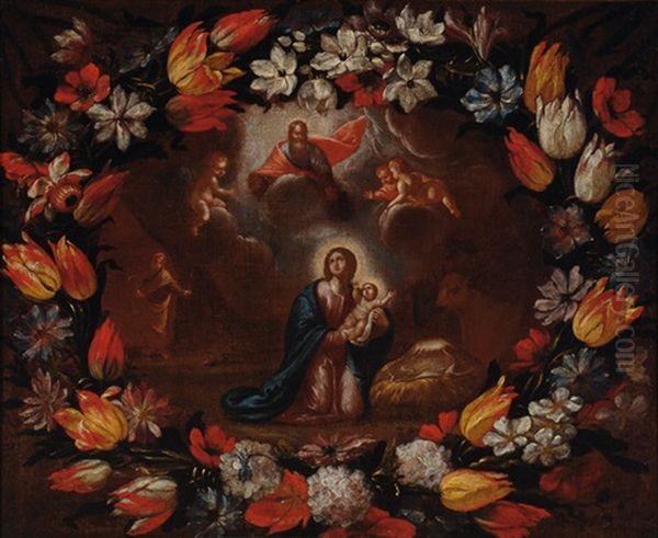 Mary With Floral Wreath - view 1