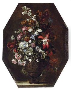 A Lily, An Iris, Carnations, Chrysanthemums And Other Flowers A Lily, An Iris, Carnations, Chrysanthemums And Other Flowers