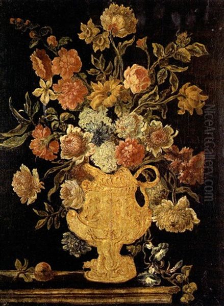Bouquet De Fleurs Dans Un Vase Orne - view 1