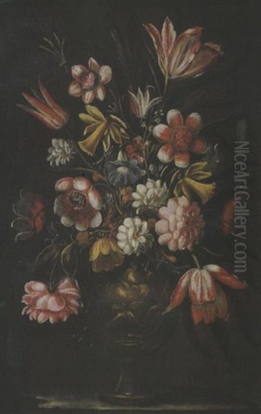 Vase De Fleurs Dans Un Cadre En Trompe L'ol - view 1