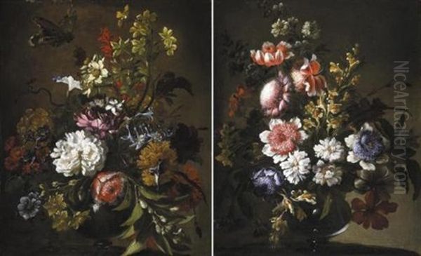 Nature Morte Con Vaso Di Fiori (pair) - view 1