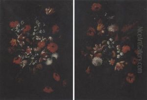 Gigli, Garofani, Petunie, Anemoni, Papaveri, Campanule Ed Altri Fiori In Un Vaso Con Figure Classiche Gigli, Garofani, Petunie, Anemoni, Papaveri, Campanule Ed Altri Fiori In Un Vaso Con Figure Classiche