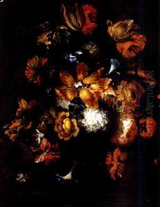 Bouquet De Fleurs Sur Un Entablement by Mario Nuzzi Mario Dei Fiori