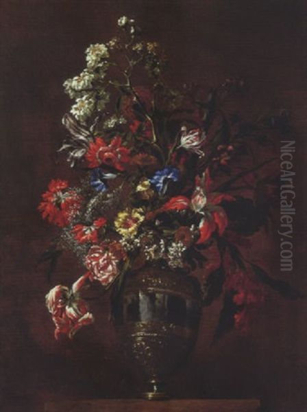 Vase De Fleurs Sur Un Entablement - view 1