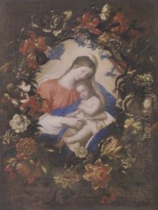 The Madonna And Child Within A Garland Of Flowers The Madonna And Child Within A Garland Of Flowers